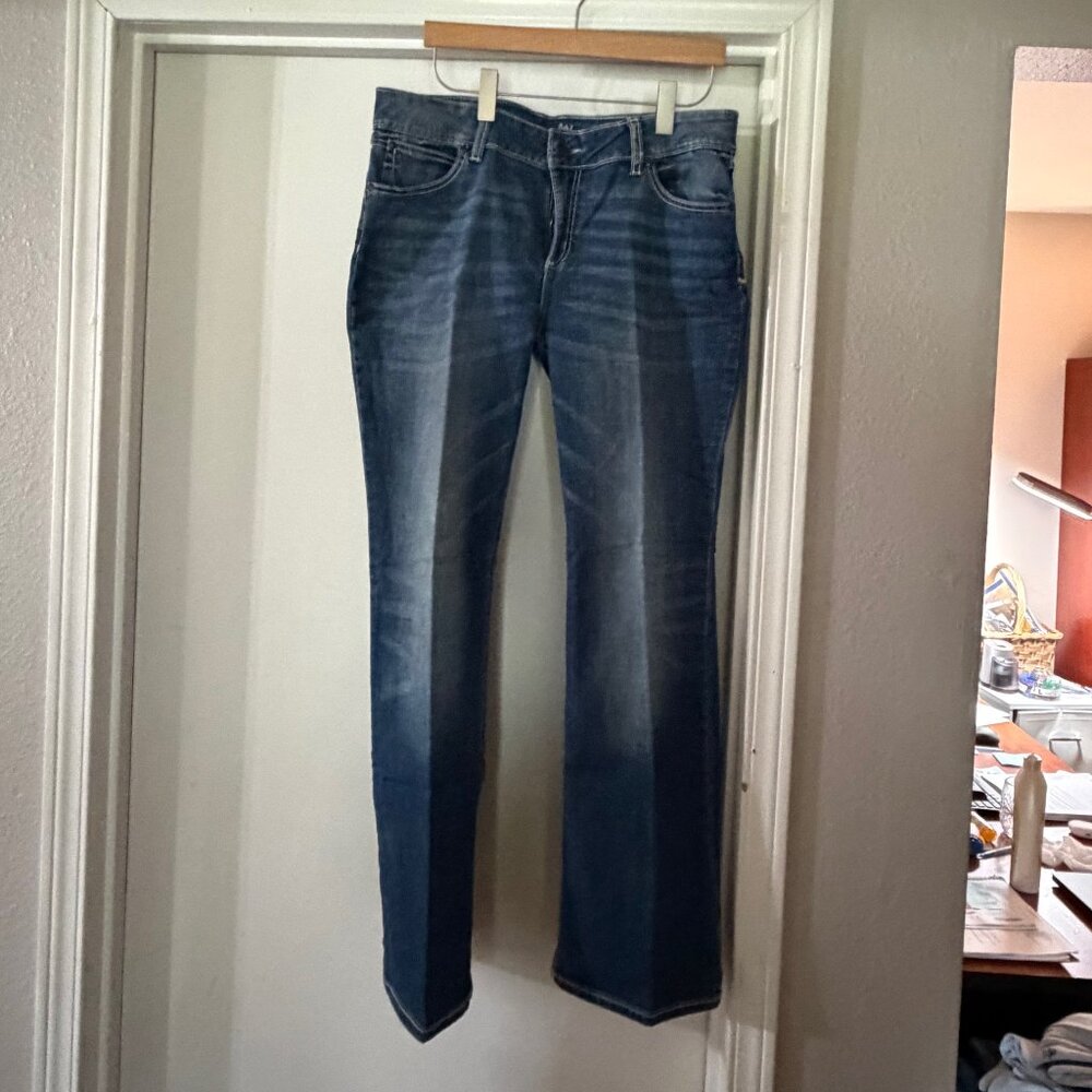 Wrangler Bootcut Jeans | Size 15x32 | Dark Wash Contrast Stitch | Worn Twice